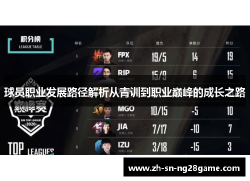 球员职业发展路径解析从青训到职业巅峰的成长之路